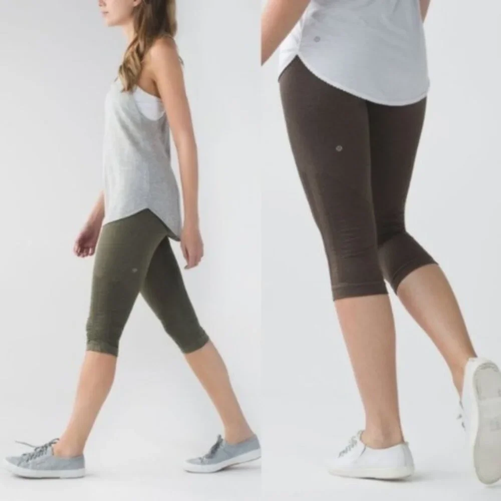 Lululemon In the Flow Crop Seamless Ruched Legging size 6